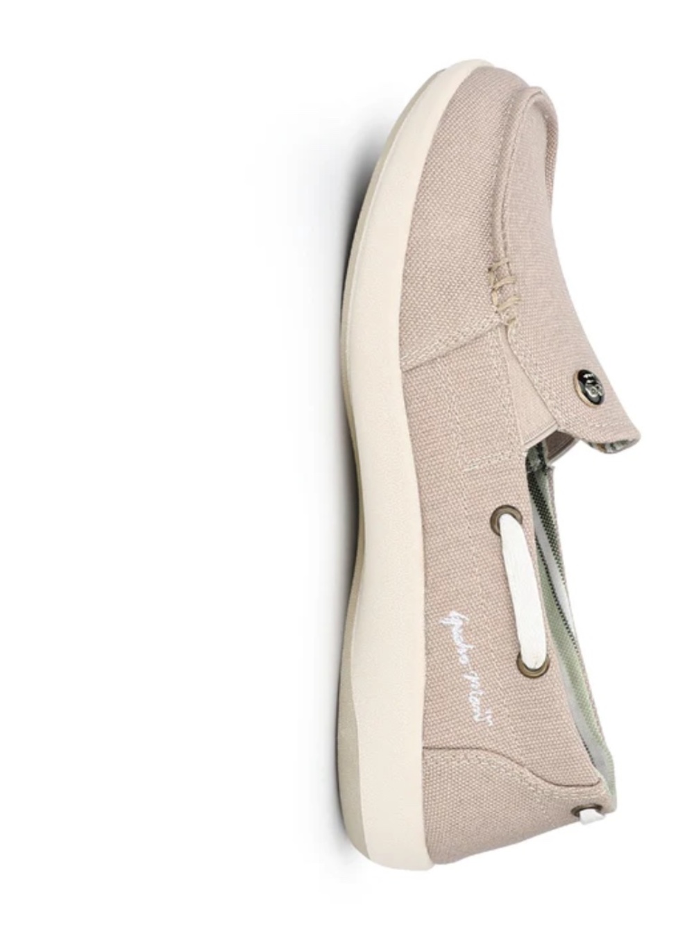 GECKO MAN Canvas Loafer Shoes Women's (Sz 7.5) Beige - Picture 5 of 6